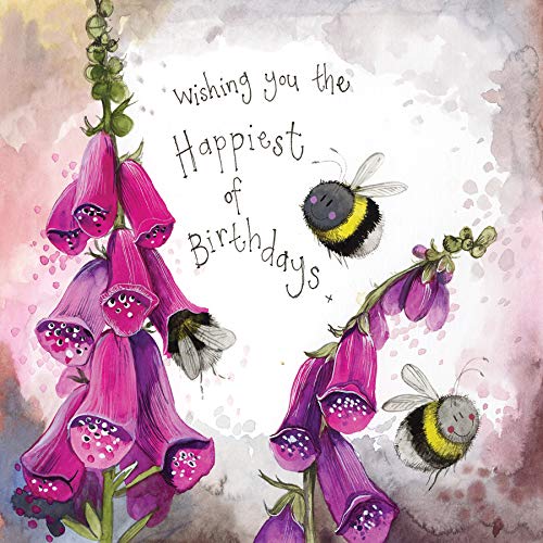 ALEX CLARK Happiest of Birthdays Bee Foil Card