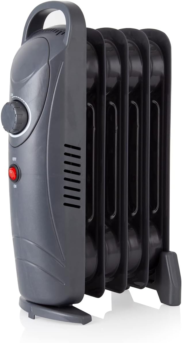 Warmlite 650W Oil Filled Radiator 5 Fin with Adjustable Thermostat