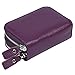 HDE Women RFID Zip Around Wallet Security Travel Protection Credit Card Holder (Purple Leather)