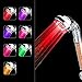 LED Shower Head, Negative Ionic Double Filter Removes Heavy Metals, Chlorine, Bacteria and Impurities, 7 Color Changing, ICFPWR LED Handheld Shower Head [Large]