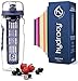 Hydracy Fruit Infuser Water Bottle - 32 Oz Sports Bottle with Full Length Infusion Rod, Time Mark and Insulating Sleeve Combo Set + 27 Fruit Infused Water Recipes eBook Gift - Blue Berry