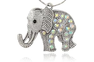 2 Pcs Large Elephant Metal Charms Tibetan Style Alloy Rhinestone Big Pendants Antique Silver Animal Dangle Charms for DIY Nec