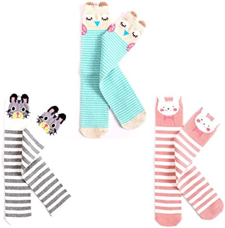 EIAY ShopKids Cotton Socks Knee High Stockings Cute Cartoon Animals for 3-8 Year Olds