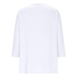 3/4 Length Sleeve Womens Tops Dressy Trendy Button