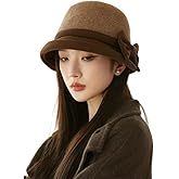 Classic Felt Fedora Hat for Women 2025 Fall Winter Soft Elegant Bow Bucket Hat Cozy Short Brim Cap 2025