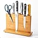 QIKE Bamboo Magnetic Knife Block Stand Holder Strong Magnetic to Ensure Security