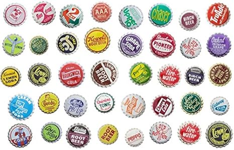 Amazon.com: Soda Bottle Caps Vinyl Sticker Sheet Of 40 Vintage Style ...