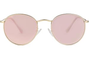 JOVAKIT Kids Small Round Polarized Sunglasses for Baby Girls Boys Age 0-16, Three Sizes, Metal Frame 100% UV Protection