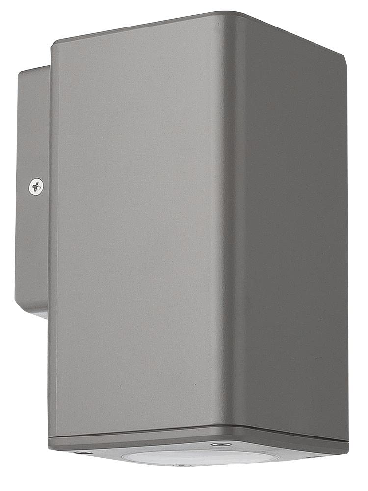 PRO ELEC Outdoor Wall Mounted Downlight, IP44, GU10, Grey – Square Exterior Light Fitting, 240V – PEL00830-GRY