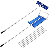 JOSTYLE Roof Snow Rake Removal Tool with 2 Cutting Blade Reach to 24Feet, Upgraded Dual Conversion Head Snow Rake for House R
