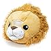 Plush Animal Head Mask Costume | Fun Furry Mascot Head with Mouth Opening (Lion) Gold