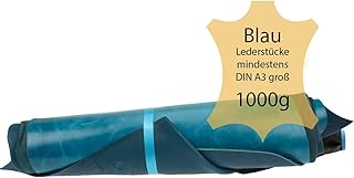 Langlauf Schuhbedarf ® Lederreste Lederstücke extragroß A3-1kg Varianten von blauen Farbtönen - alle Stücke Mind. DIN A3 groß