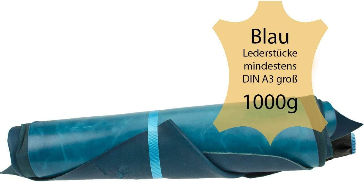 Langlauf Schuhbedarf ® Lederreste Lederstücke extragroß A3-1kg Varianten von blauen Farbtönen - alle Stücke Mind. DIN A3 groß