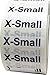 1.25 x 5" Apparel X-Small Wrap Around Size Strip Labels for Folded Retail Clothing | 125 Clear Size Stickers with Black Font and White Backing For Easy Visibility - Apparel Safe Re-Adjustable Adhesive - Eco-Friendly Print