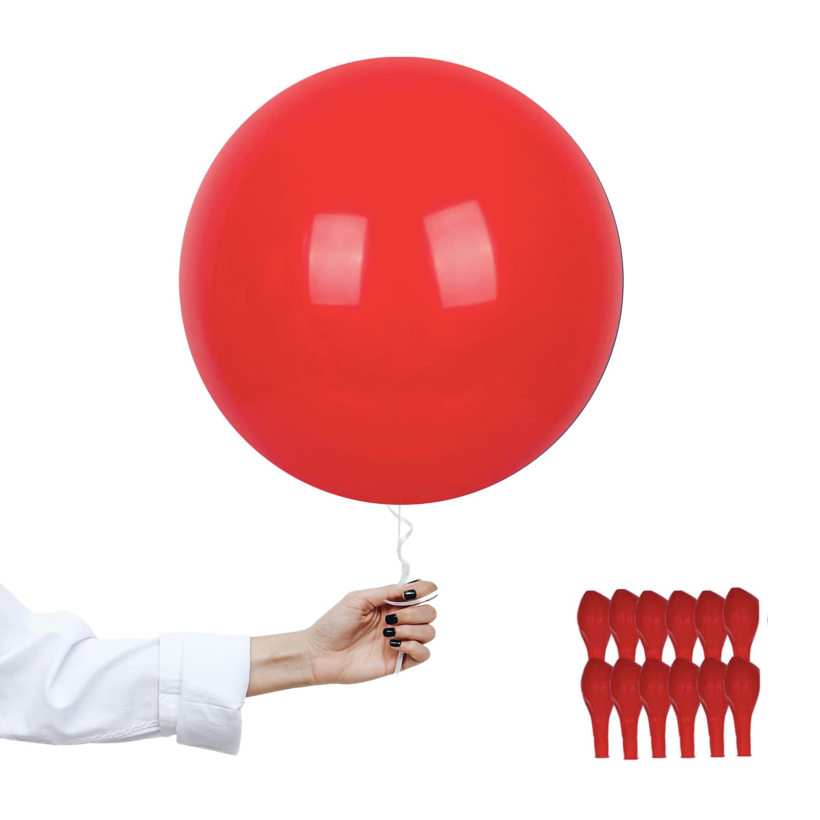 18 inch Thick Red Balloons Matte Latex Balloon,12Pcs Large Balloons Decoration Union Jack British Party Helium Balloon Thick.Balloons for Wedding,Christmas,Victory Day,Valentine's Day Parties Supplies