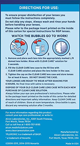 Clear Care Cleaning & Disinfection Solution with Lens Case, 3-Ounces