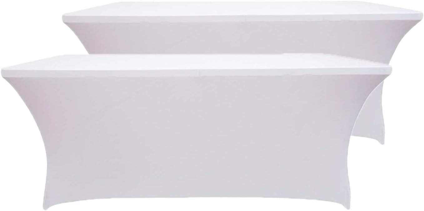 WXYSHOME 2PCS 5 FT Rectangular Black Cocktail Tablecloth with Stretch