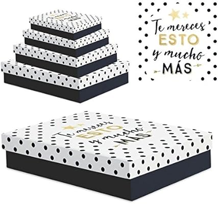 Dcasa - Juego 4 cajas regalo diseño frase 