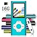 Tomameri - Portable MP3 / MP4 Player with Rhombic Button, Including a 16 GB Micro SD Card and Support Up to 64GB, Compact Music, Video Player, Photo Viewer Supported - BlueWhite
