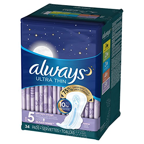 Always Ultra Thin Extra Heavy Overnight Pads - 34 CT