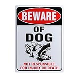 ICObuty Beware of Dog Sign Large 8 x 11 Inch 40 Mil Aluminum for Indoor or Outdoor Use Made of Rust Free Aluminum UV Printed Reflective Easy to Mount Indoors Outdoors
