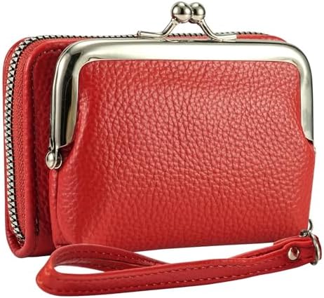 GMYIAK Coin Pouch, Round Coin Bag with Zipper and Carabiner