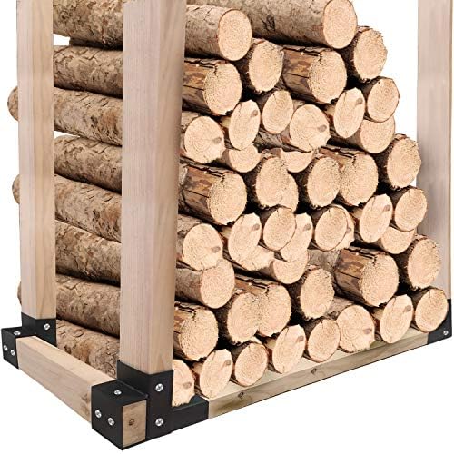 4Pack Firewood Log Rack Bracket Kit,Firewood Storage Racks,Wood Storage