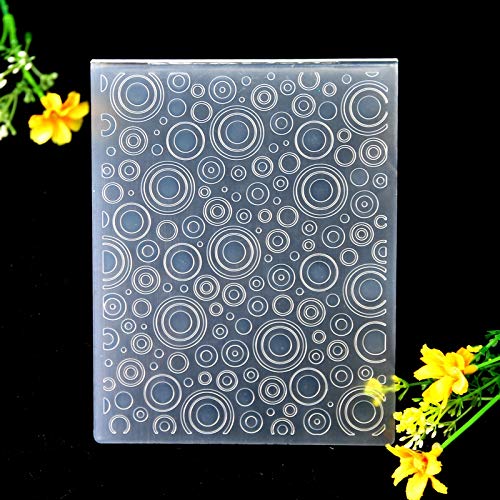 Kwan Crafts Circle Plastic Embossing Folders for Card Making Scrapbooking and Other Paper Crafts, 12.1x15.2cm