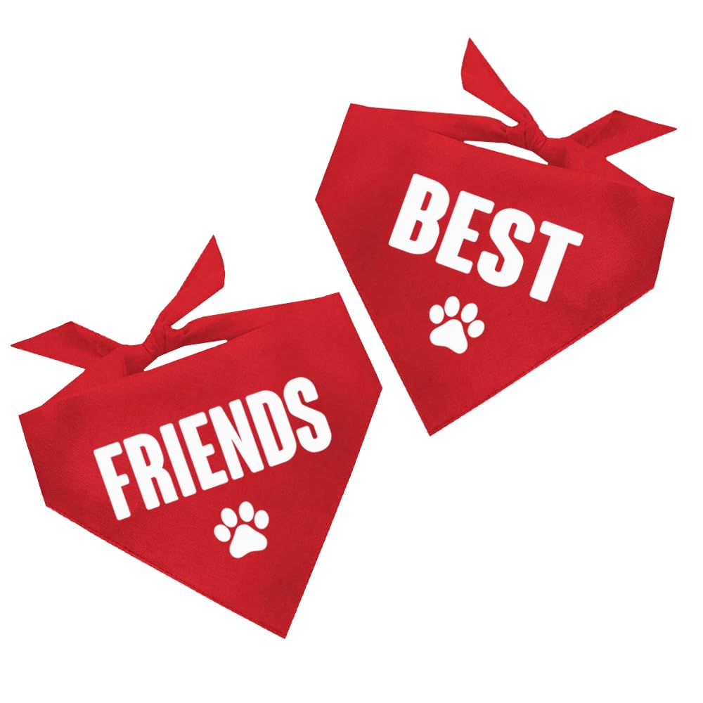 Best Friends (Contains 2 Bandanas) Printed Dog Bandana (Assorted Colors)