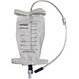 Urinary Drainage Bag with Anti-Reflux Chamber, 750 ml/25 oz 25" Drainage Tube,Deluxe Fabric Leg Bag(Pack of 4)