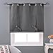 NICETOWN Blackout Roman Shades Curtains - Grey Bathroom Window Treatments Tie Up Curtain Valance for Small Window (Grommet Top Panel, 46 inches W x 63 inches L, Gray)