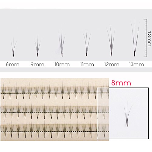 Scala 90 pieces 8-14mm C Curl 3 Root Thickness 0.07mm Individual Lashes Black False Eyelash Natural Soft Long Cluster Extension Makeup Beauty Health Makeup Fake Eyelashes (13mm)
