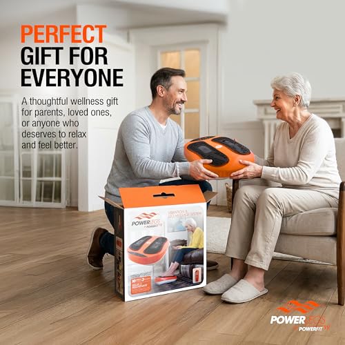 POWERFIT ACCELERATED TRAINING Power Legs - Masajeador eléctrico de pies con control remoto, velocidad ajustable, vibración, masajeador de pantorrillas, masajeador de pies para aliviar el dolor de neuropatía, fascitis plantar