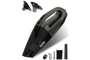 TANYO Handheld Vacuum Cleaner Cordless 12000 Pa, Brushless Portable Car Vacuum with HEPA Filter, Rechargeable Car Hand Held Vacuum for Home, Pet and Car Accessories Detailing Kit for Men Women(Clear)
