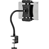 JUBOR Tablet Stand Holder, Gooseneck iPad Desk Mount for Kitchen, Work Meetings, Video, Tablet Clamp Mount Compatible with iPad mini/Air/Pro, Kindle Fire HD, Galaxy Tabs and All 4.7-13.5" Tablets