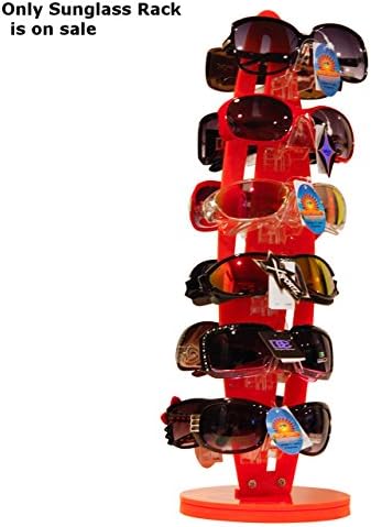 New Orange Acrylic Counter Top Rotating Sunglass Display Rack 18.5" h X 6" w