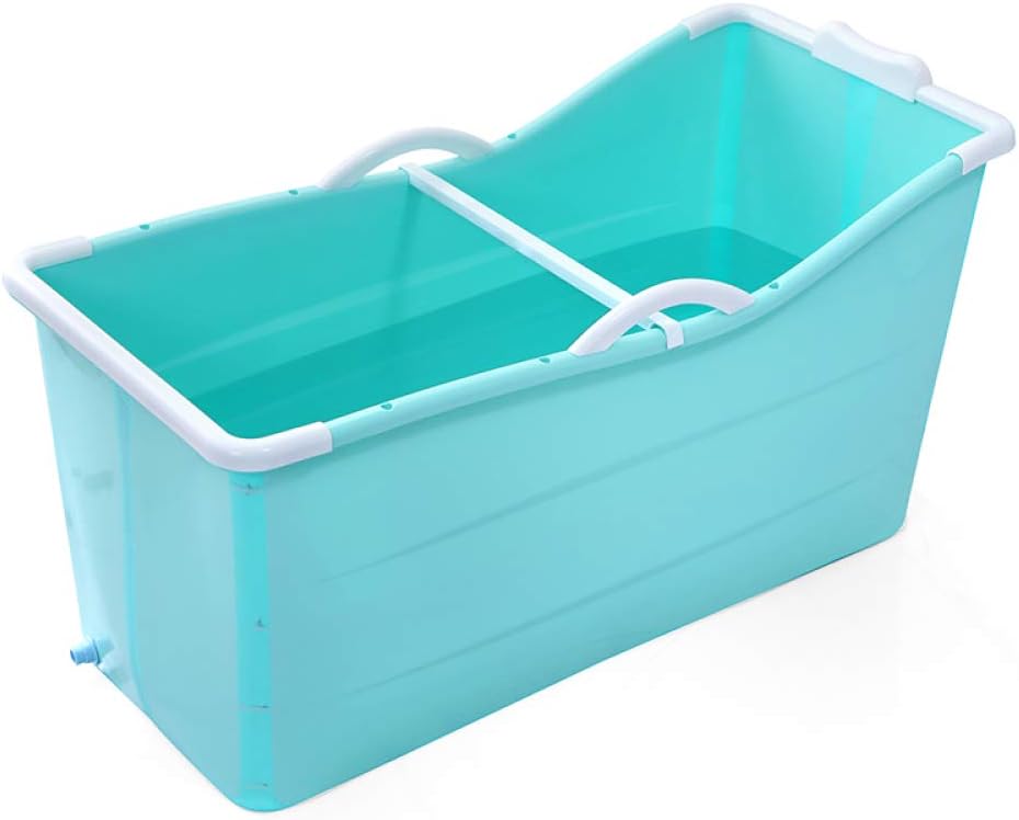 Mai Dou Foldable Bathtub|Adult Spa Bath|Home Folding Bathtub|Soaking Bathtub|Easy To Carry|For Home Use,Blue-117x52x53CM