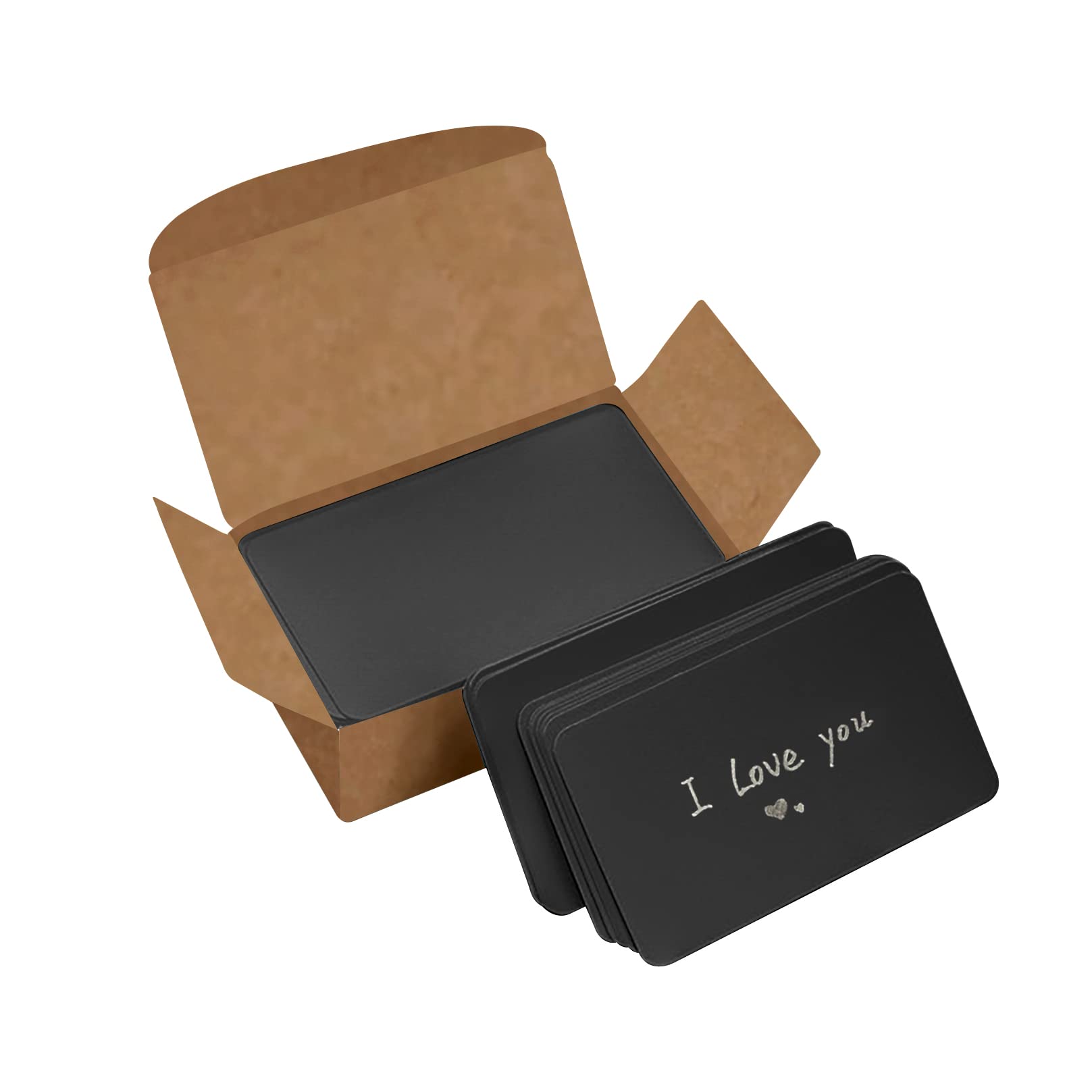 VANRA 300 Small Blank Cards 3.5x2 inches Color Cardstock Study Flash Cards Index Cards, Unruled with Rounded Corners (Black, 300/Pack)