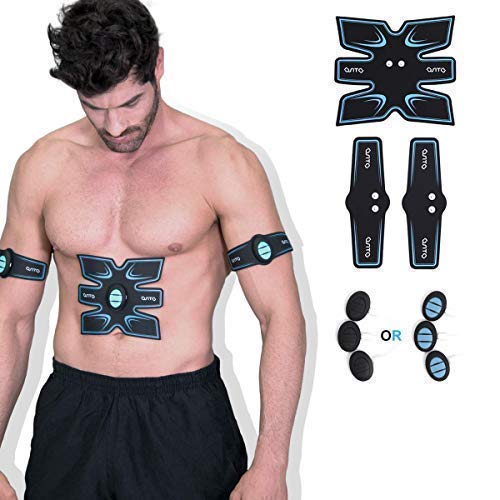 AOSTO Stimulateurs électriques, EMS Muscle Toner, Gym Workout et Fitness Body à la maison Stimulateur Taille Muscles Stimulateur Fitness Equipment (Whole Machine, Blue)