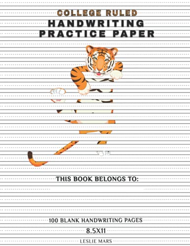 College Ruled Handwriting Practice Paper: Notebook with 100 Blank ...