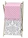 Sweet Jojo Designs Baby/Kids Clothes Laundry Hamper for Skylar Gray Damask and Pink Polka Dot Girls Bedding