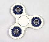 Fidget Toy Hand Spinner - Glossy White With Blue Colored Bearings