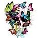 Xinhuaya 5D Diamond Skull with Butterfly Full Painting Handcraft Rhinestone Kit DIY Painting Paint by Number Kits Sets-Butterfly Skull