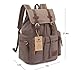 BLUBOON Canvas Vintage Backpack Leather Casual Bookbag Men Rucksack (Light Coffee)