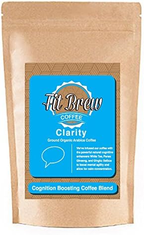 Fit Brew | Vitamin Infused Coffee | Ground Organic | Essential Vitamins, Plant Extracts &amp; Immunity Boosters | 12 oz. bag (Clarity)