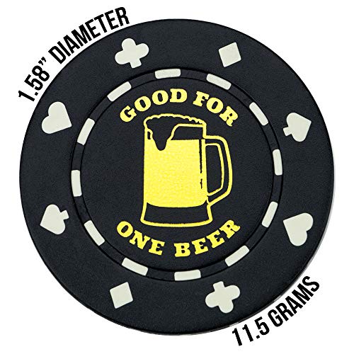 Set of 25 ONE (1) Beer Poker Chip Button Marker Tokens
