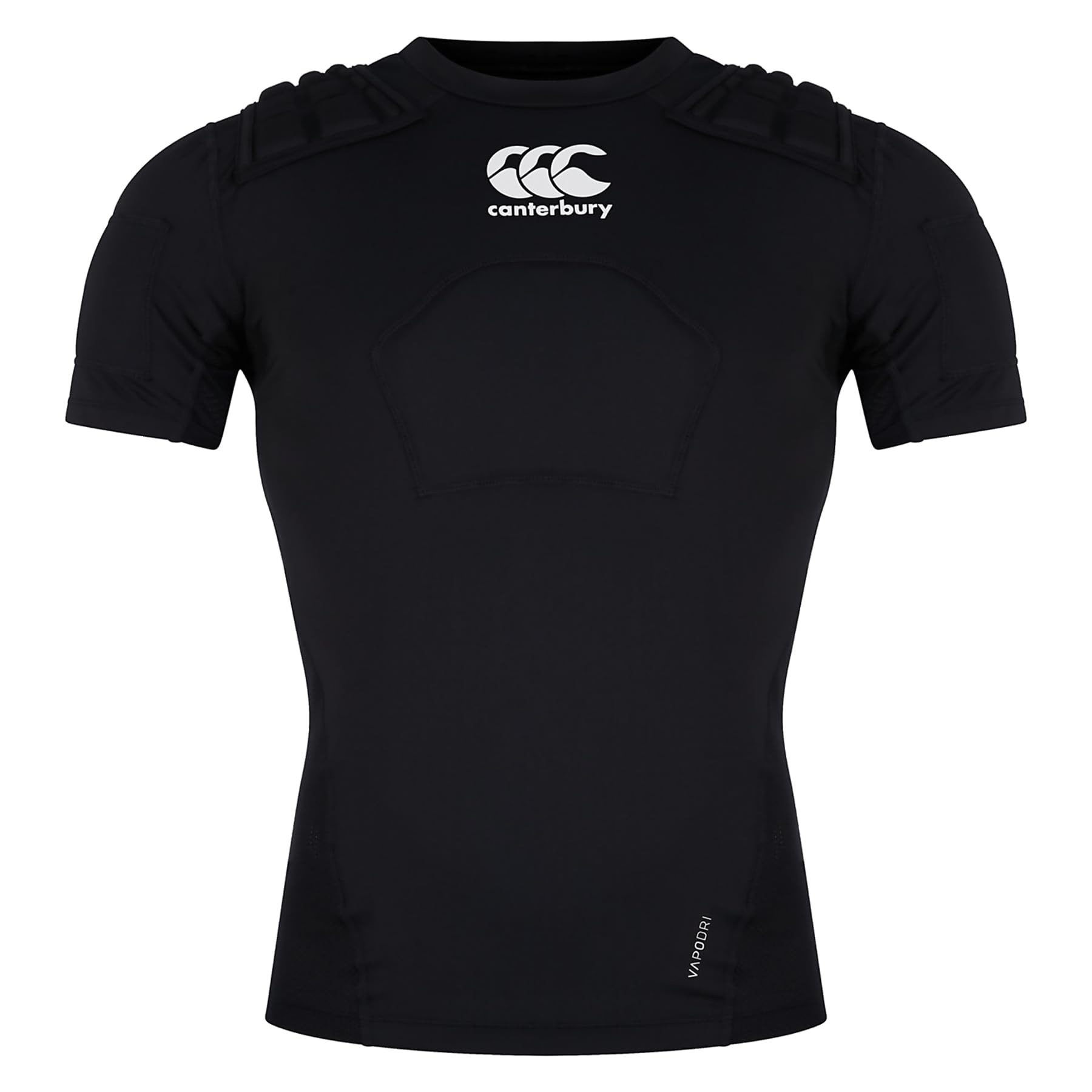 Canterbury Adult Unisex Pro Protection Rugby Vest | Protect Chest & Shoulders | Breathable | Lightweight and Flexible Protective Vest, Black/Whte/Silver, M