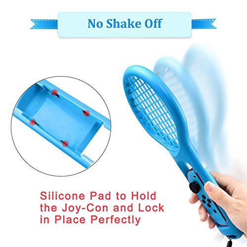 Tennis Racket for Nintendo Switch Joy-Con Controller,Game Accessories for Nintendo Switch Mario Tennis Aces One Pair(Blue and Red)
