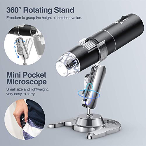 Wireless Digital Microscope, YINAMA 50X1000X Magnification Handheld