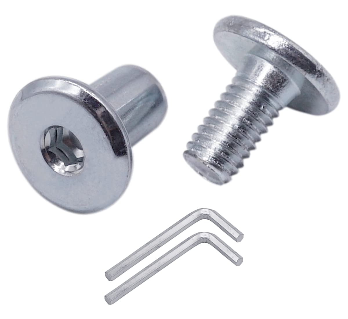 (Pack of 40 pcs) Zinc Plated Steel Joint Connector Bolts M6 x 12 mm With Nuts, Furniture Connector Bolt, Hex Allen Screws (40, M6 x 12 mm (With Nuts)